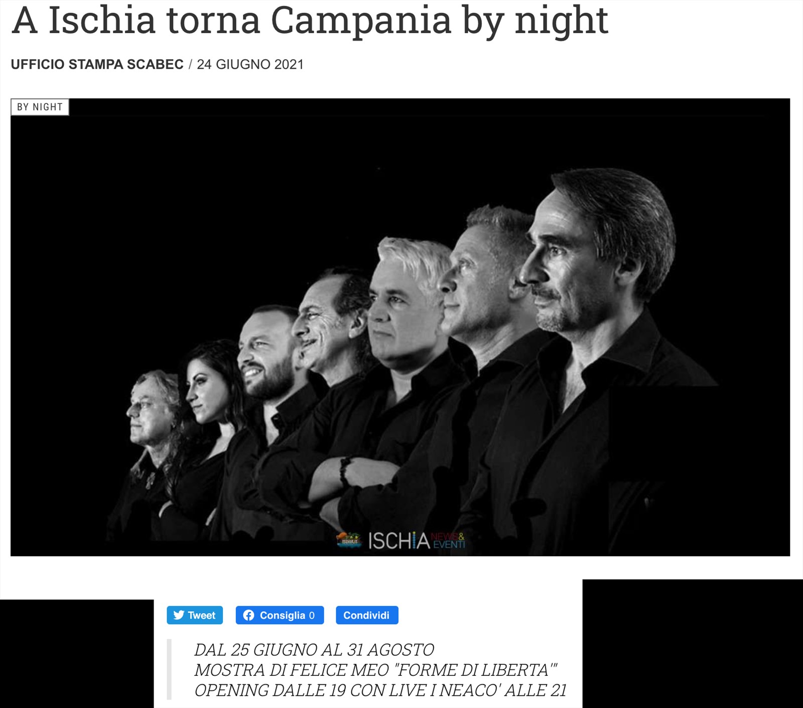 NEACO - NEWS - A Ischia torna Campania by night