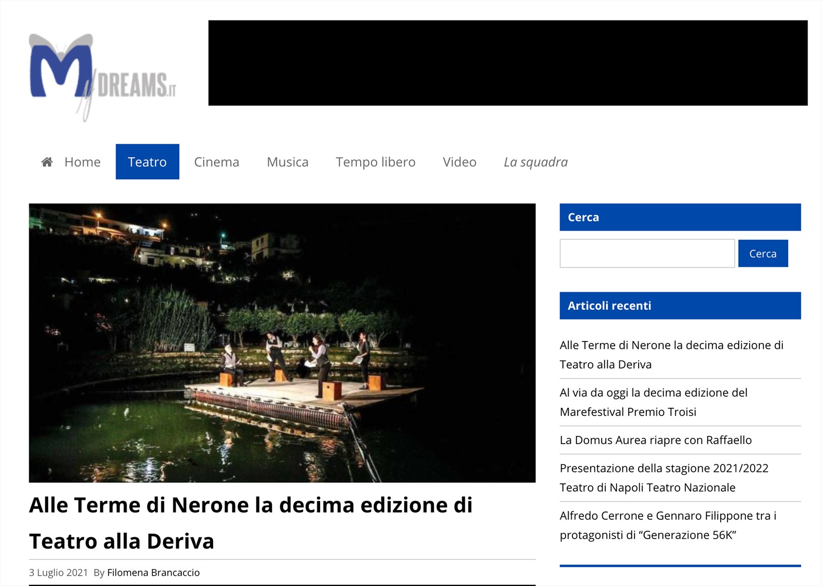 Alle Terme di Nerone la decima edizione di Teatro alla Deriva