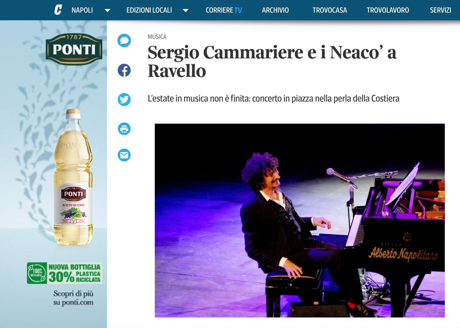 NEACO - STAMPA - Sergio Cammariere e i Neaco’ a Ravello